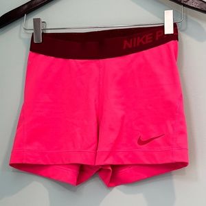 Hot Pink & Burgundy Nike Pro 2.5 Spandex Shorts Size S